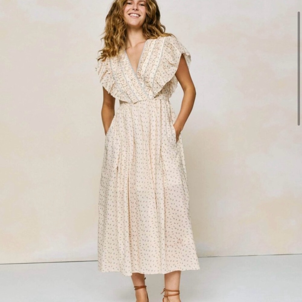 Christy Dawn 🌼 Kori Cotton Dress in Daffodil Cream Floral Maxi Midi Dress (S) - Picture 2 of 7